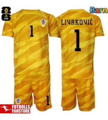 Kroatien Dominik Livakovic #1 Målvakt Hemmatröja Barn VM 2026 Kortärmad (+ Korta byxor)